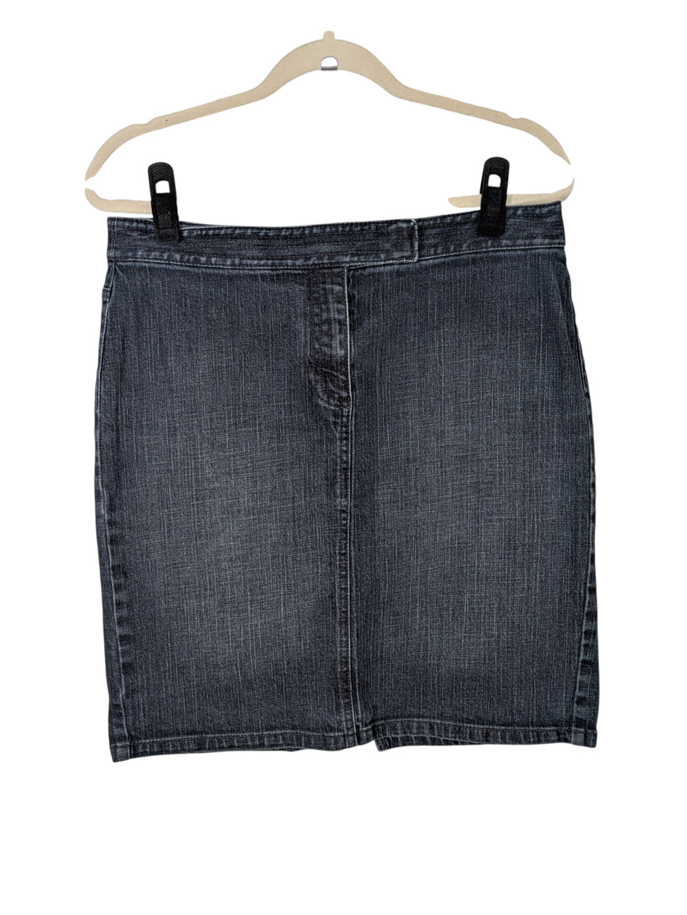 Ann Taylor Loft Size 8 Dark Denim Pencil Skirt Back Slit Back Pockets Flat Front